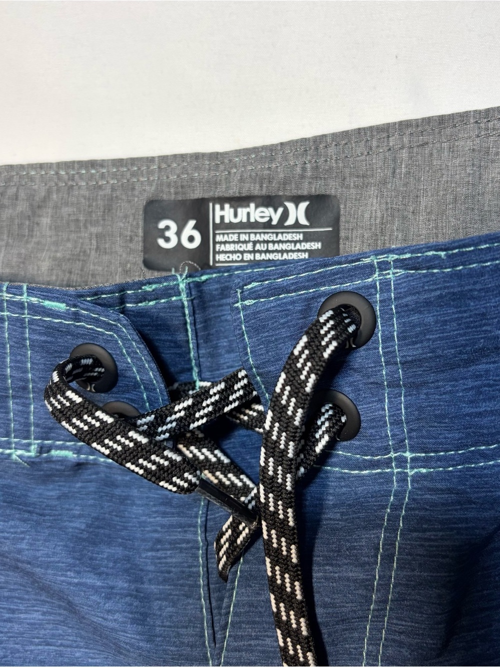 Hurley Men’s 36 Colorblock Board Shorts Blue Teal Seafoam Swim Trunks - Picture 3 of 9